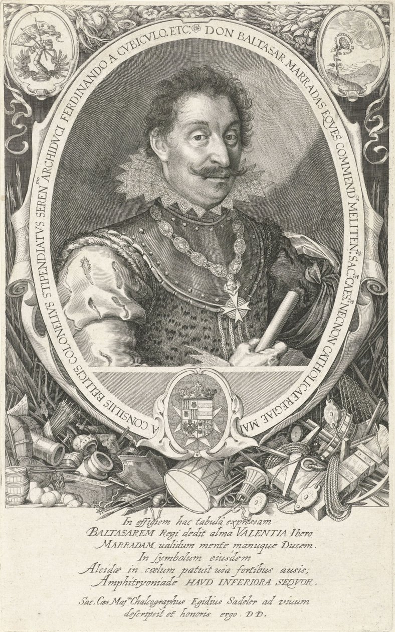 Portret van Baltasar Marradas door Aegidius Sadeler or Saedeler
