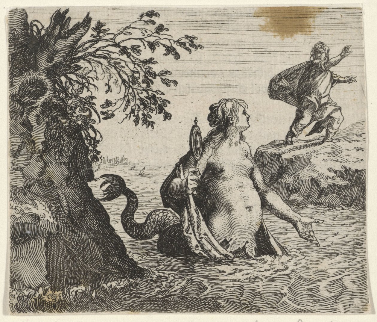 Fabel van de zeemeermin door Egidius  Sadeler (II)