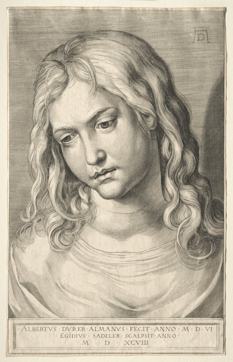 Vrouwelijk hoofd door Aegidius Sadeler or Saedeler