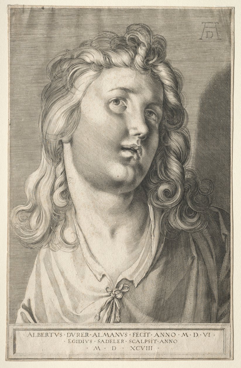 Vrouwelijk Hoofd, 1598 door Aegidius Sadeler