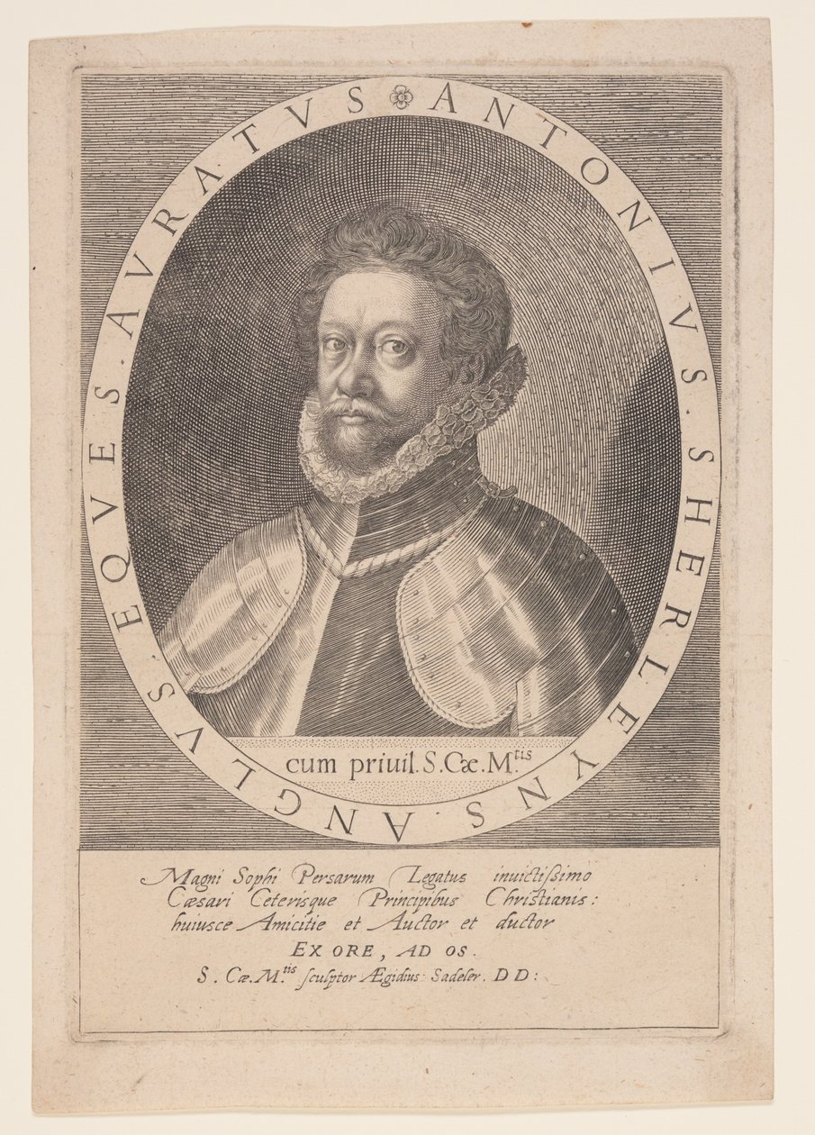 Anton Sherleyns, ambassadeur in Perzië door Aegidius Sadeler II