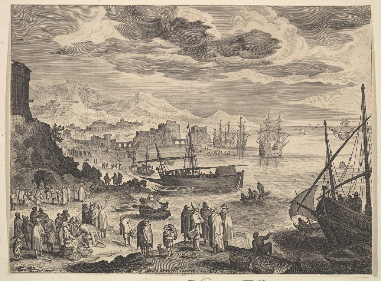 Havenscène door Aegidius Sadeler II