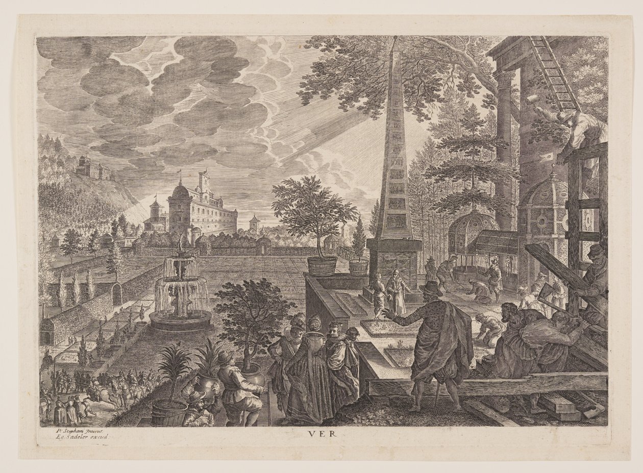 Lente, uit De vier seizoenen door Aegidius Sadeler II
