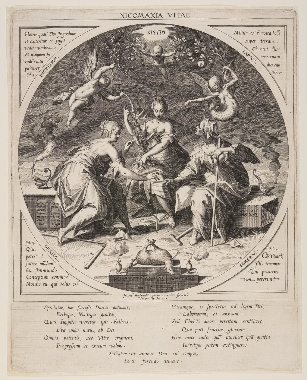 De drie schikgodinnen door Aegidius Sadeler II