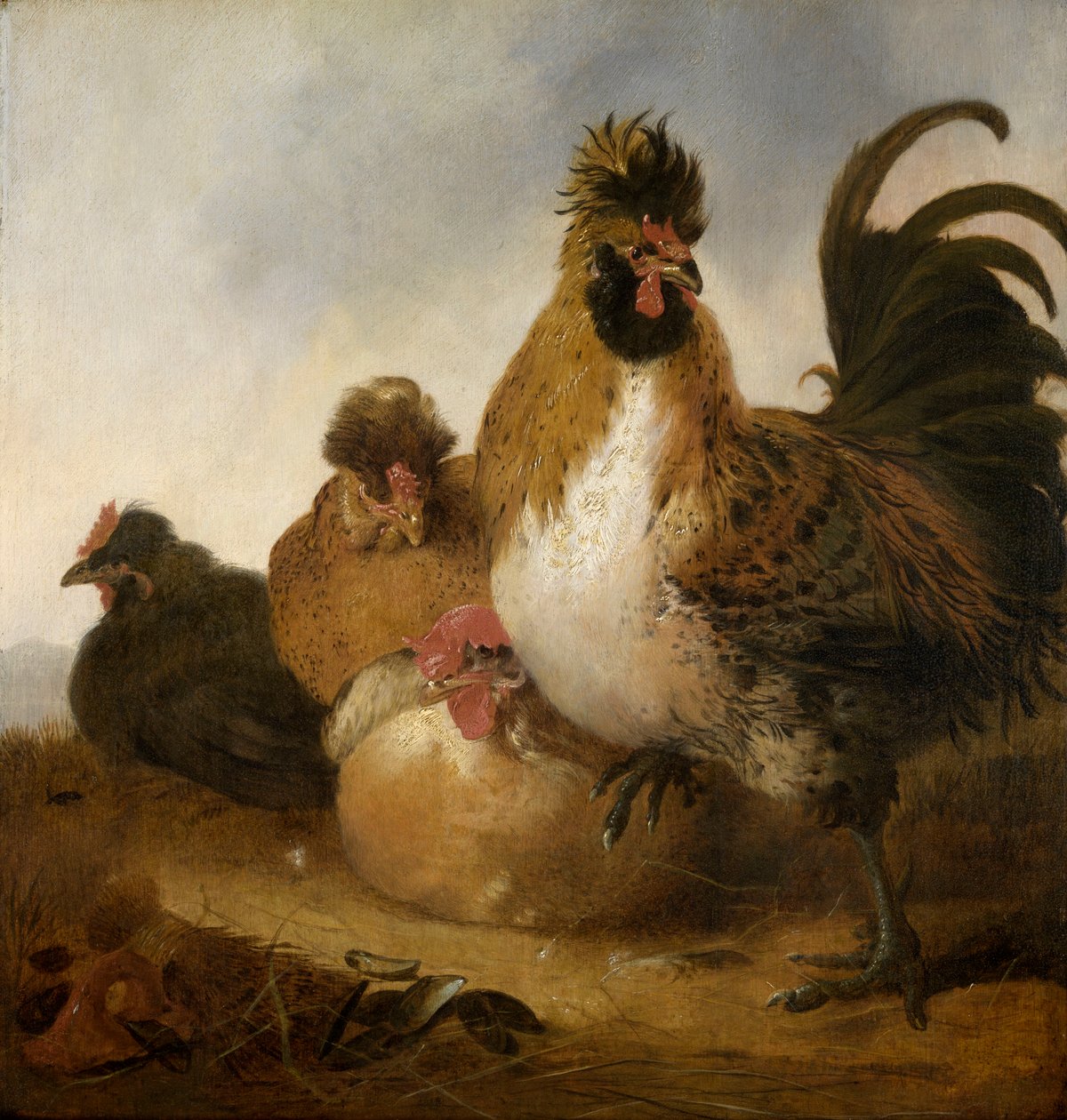 Een Haan en Hennen door Aelbert Cuyp