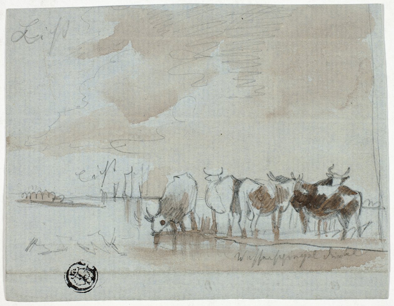 Vee in het water door Aelbert Cuyp