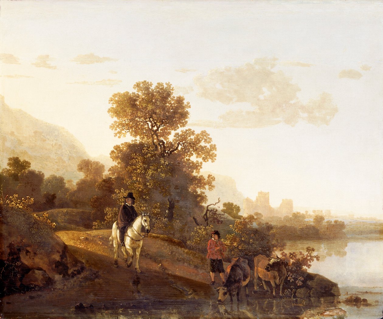 Landschap met Kasteel Ubbergen, 1640-1691 door Aelbert Cuyp