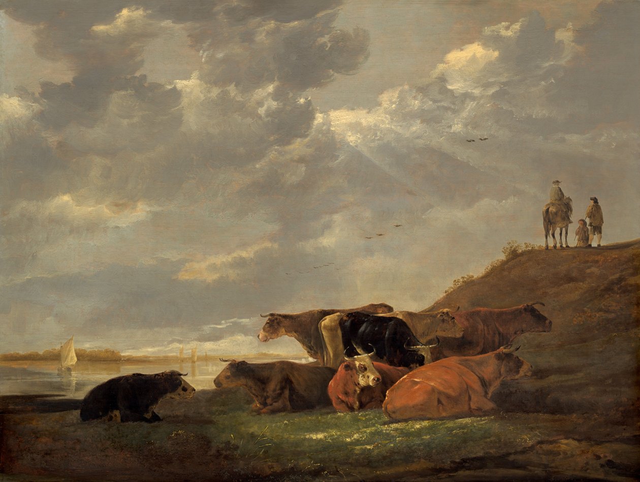 Rivierlandschap met koeien door Aelbert Cuyp