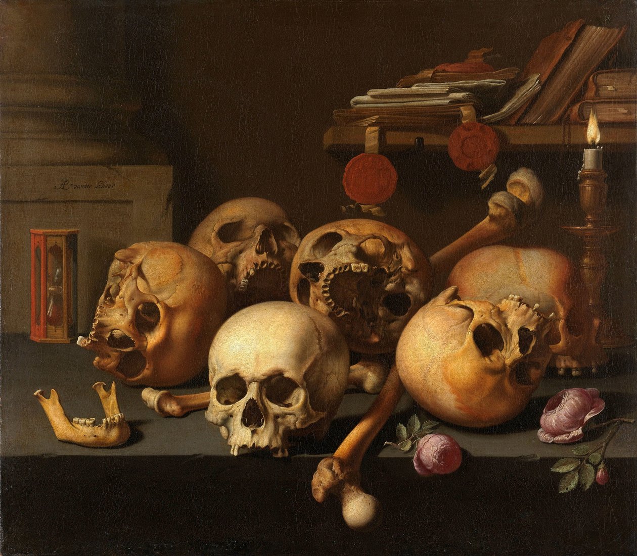 Vanitas stilleven door Aelbert Jansz. van der Schoor
