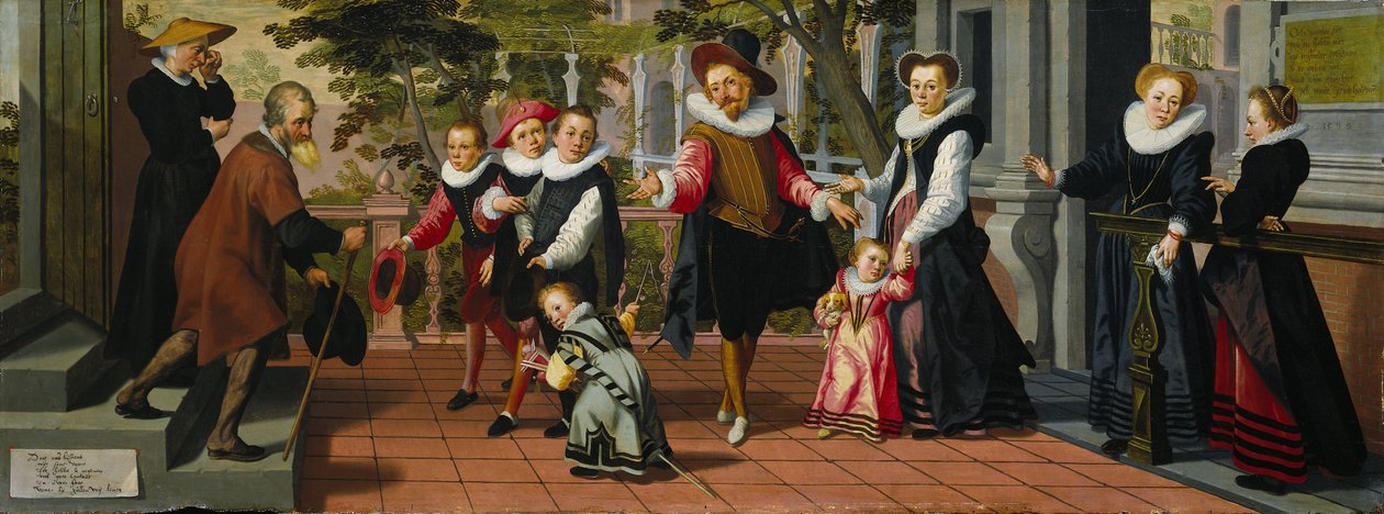 Rijke Kinderen, Arme Ouders door Aert Pietersz.