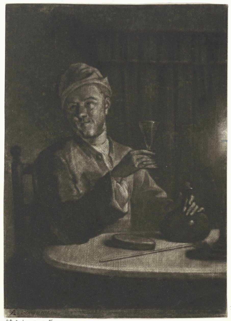 Man met opgeheven glas door Aert Schouman