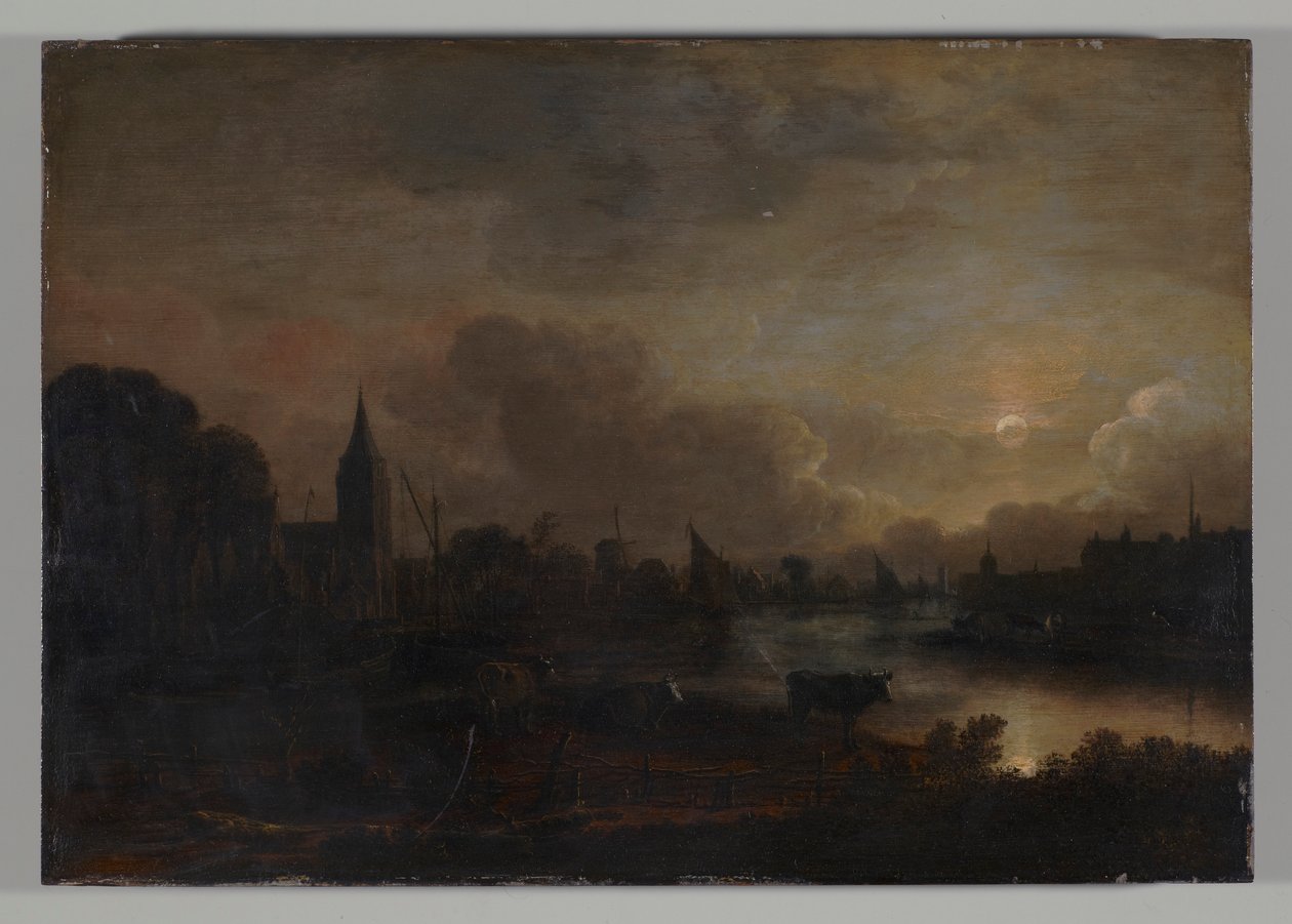 Maanlichtlandschap door Aert van der Neer