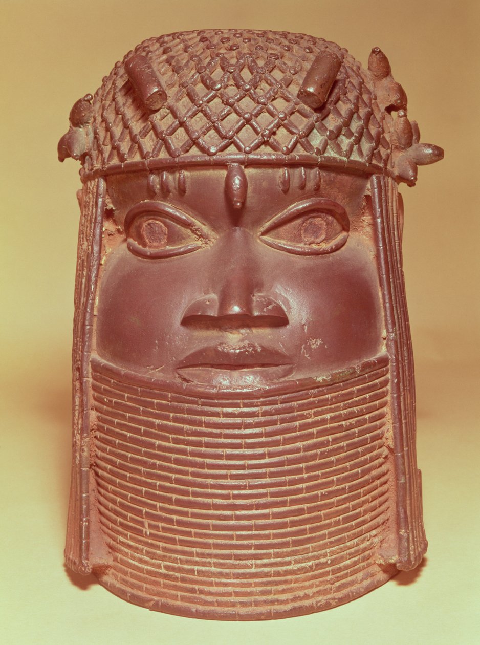 Benin masker (brons) door African
