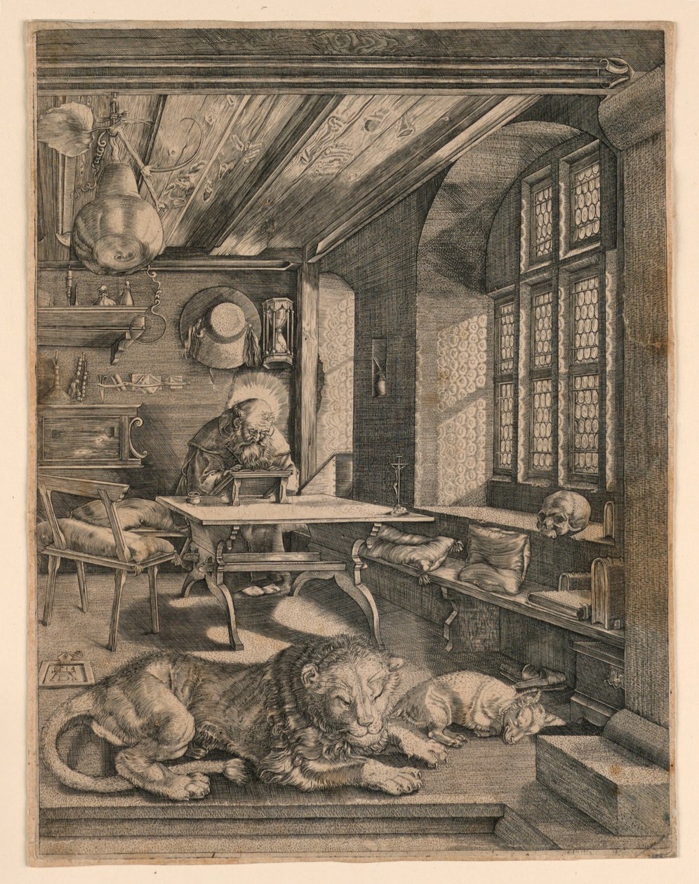 Sint Hiëronymus in zijn Studie door After Albrecht Dürer