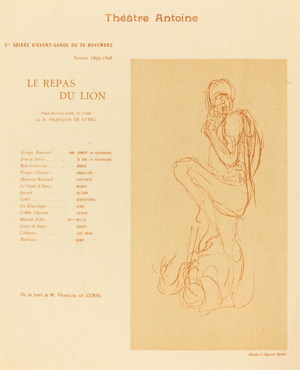 De maaltijd van de leeuw door after Auguste Rodin