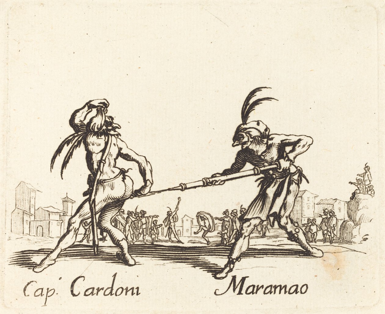 Kapitein Cardoni en Maramao door After Jacques Callot