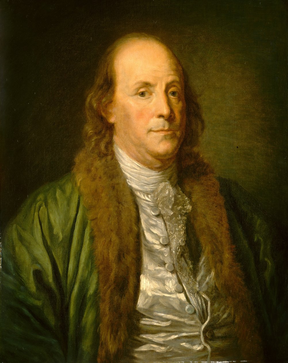 Benjamin Franklin, after Jean-Baptiste Greuze door After Jean Baptiste Greuze