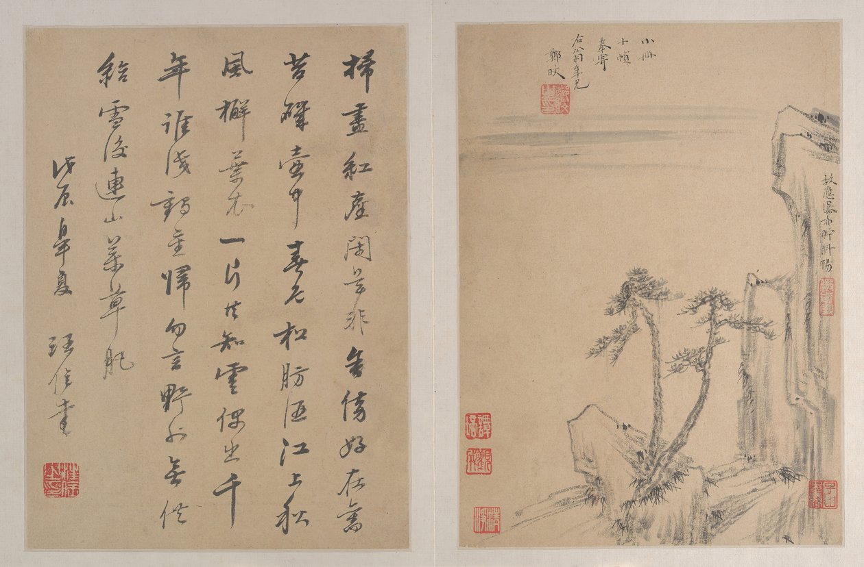 Landschappen, gedateerd 1688 door After Zheng Min
