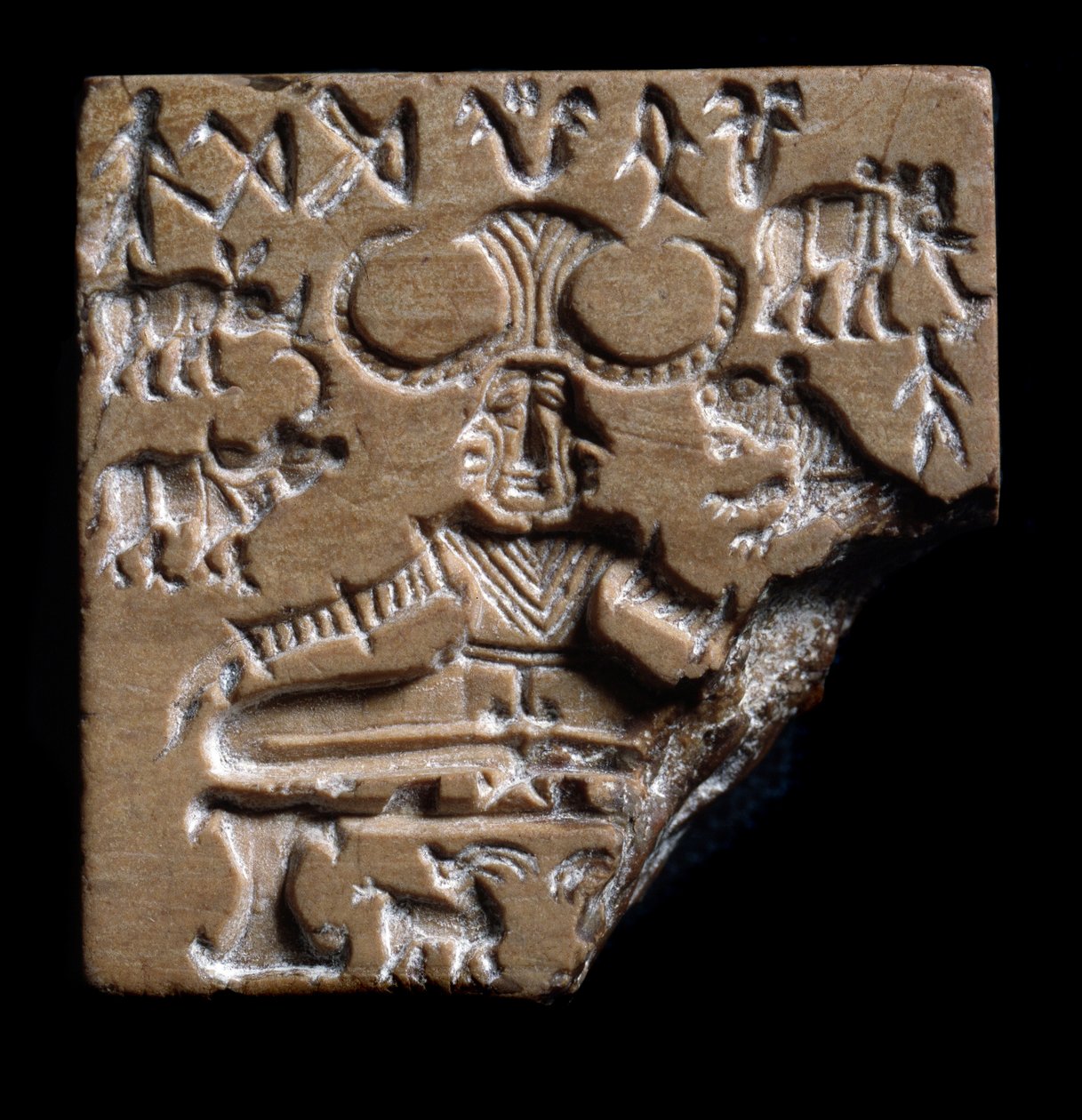 Shiva Pashupati Zegel, Mohenjo-Daro, 2350-2000 v.Chr. door Age Bronze