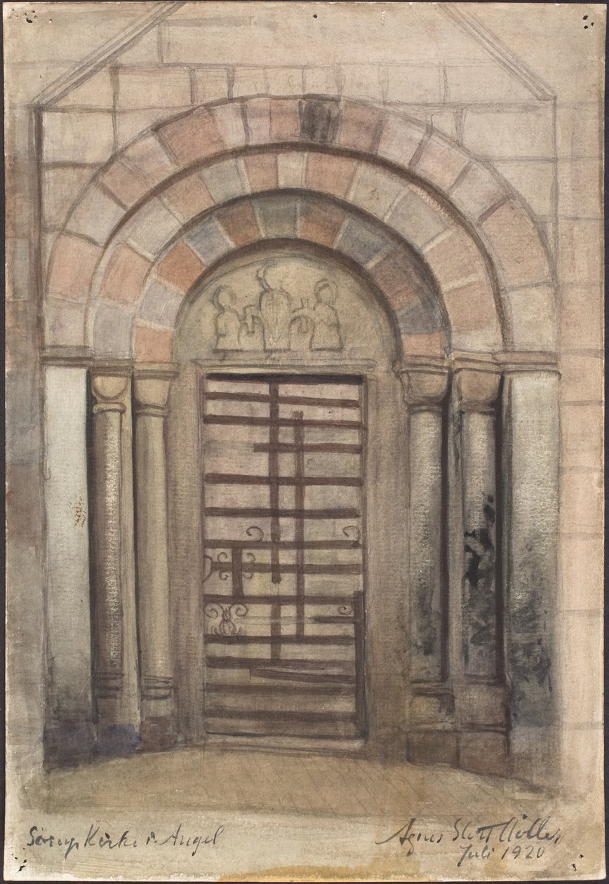 Sørup Kerk, Engel door Agnes Slott Møller