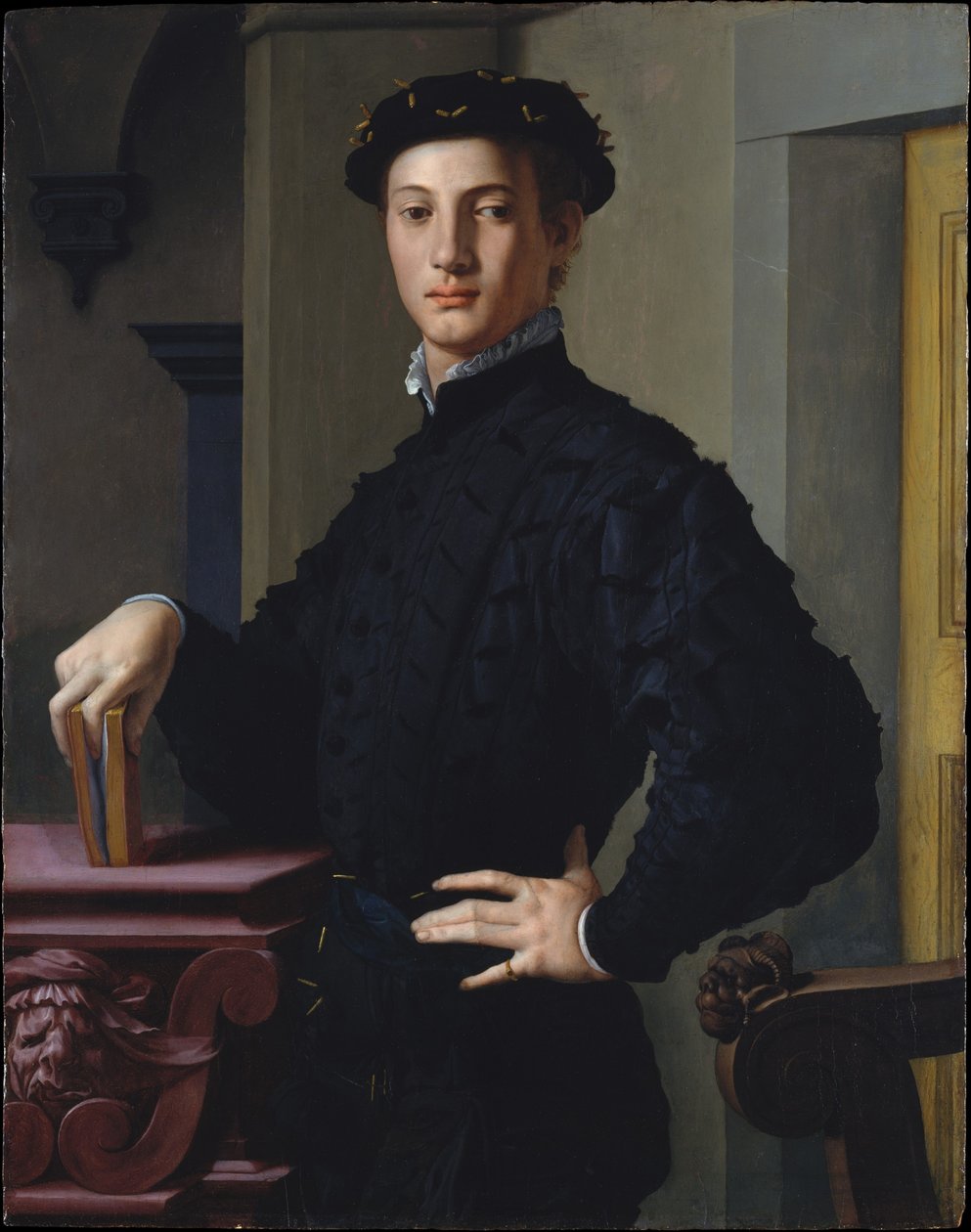 Portret van een jonge man door Agnolo Bronzino
