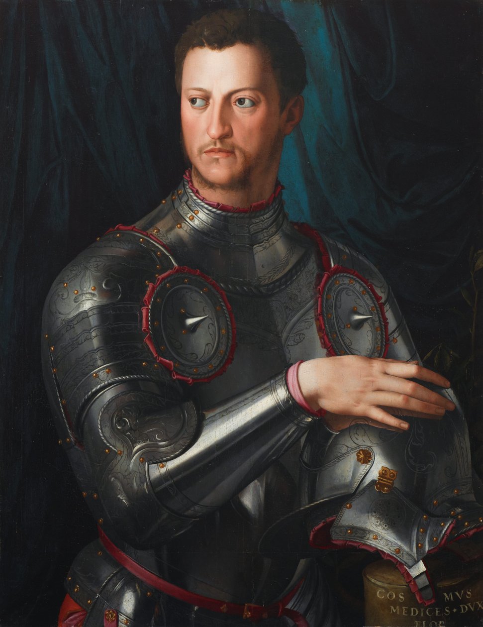 Cosimo I de Medici in harnas door Agnolo Bronzino