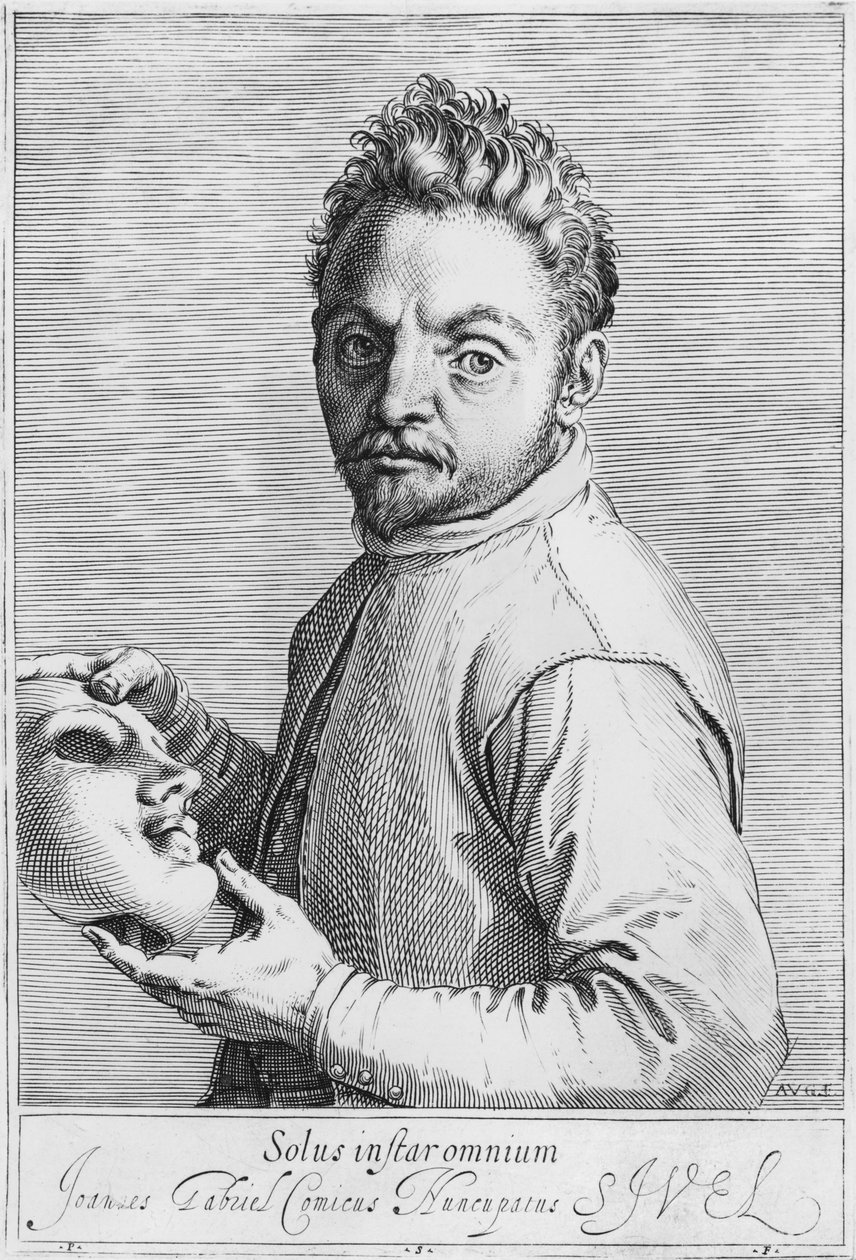 De acteur Jean Gabriel Swel door Agostino Carracci