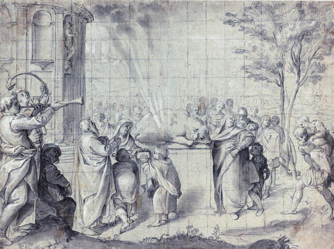 Het Offer van Pelias door Agostino Carracci
