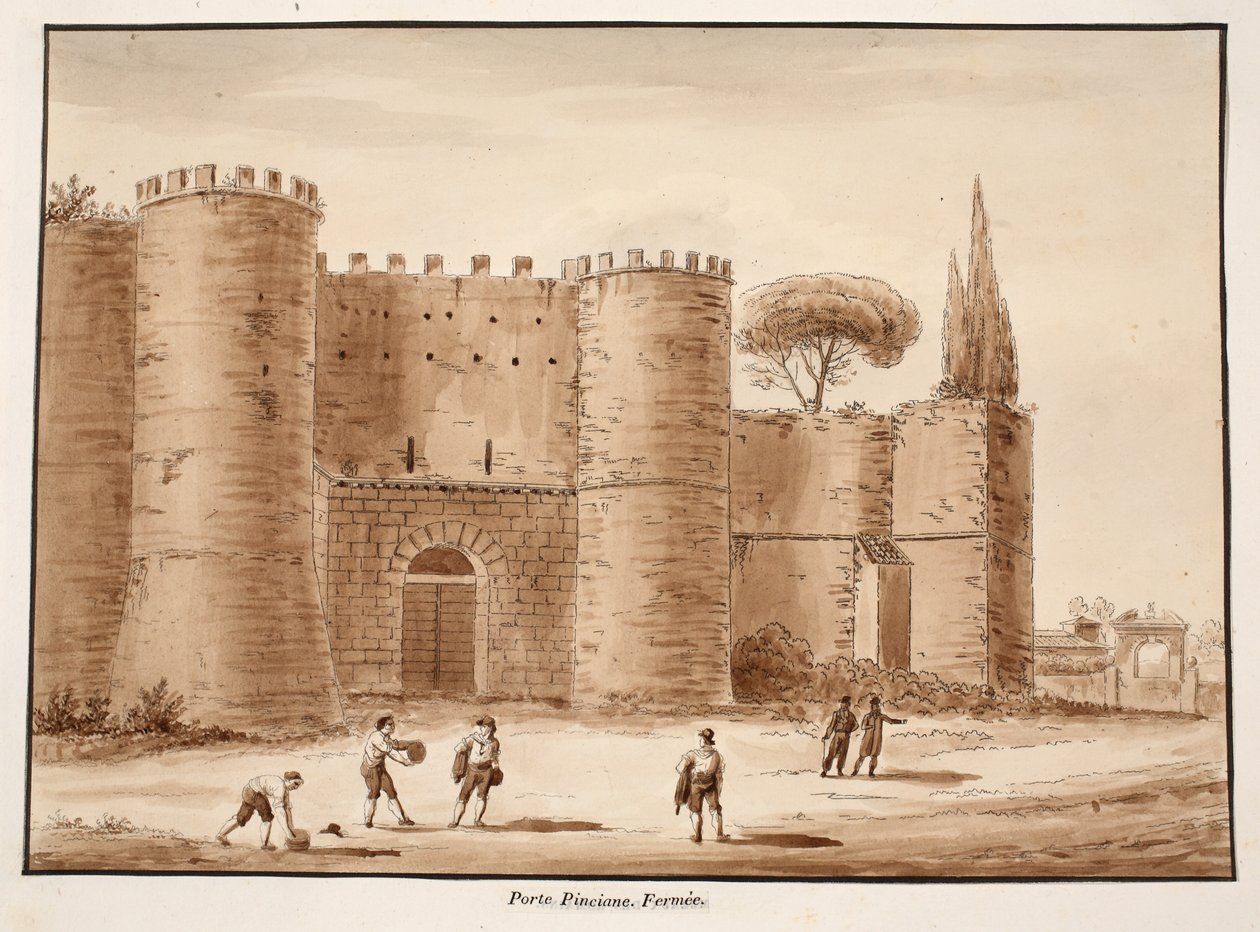 De Porta Pinciana, gesloten, 1833 door Agostino Tofanelli