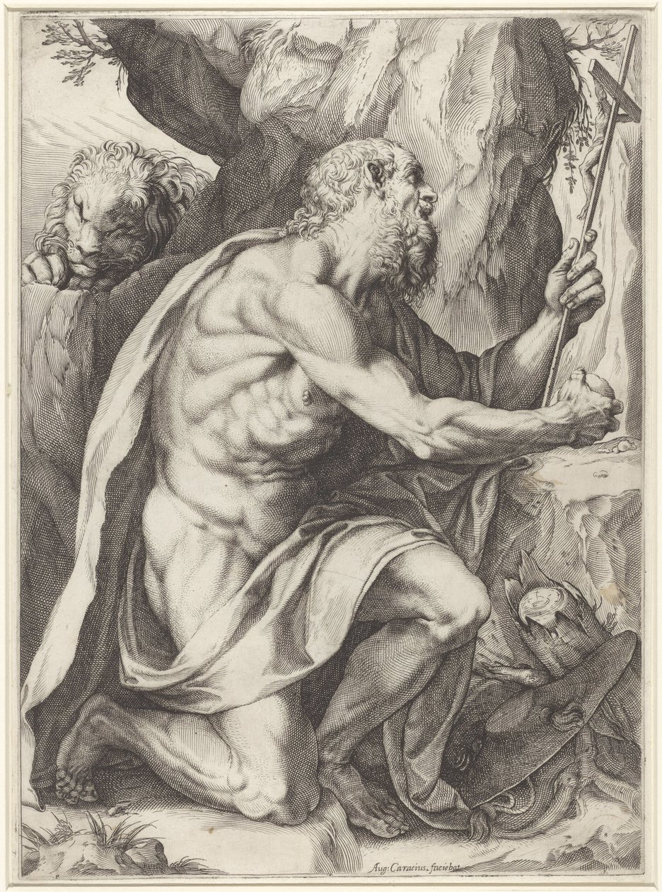 Heilige Hieronymus door Agostino Carracci