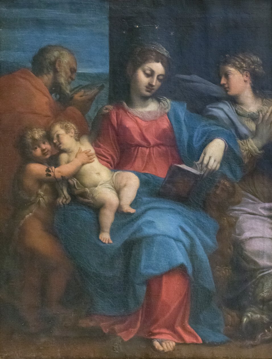 Heilige familie met St. Margaretha door Agostino Carracci