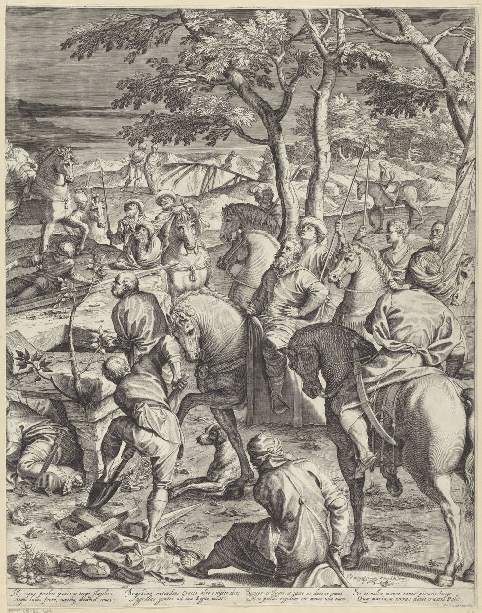 Kruisiging van Christus (rechterdeel) door Agostino Carracci