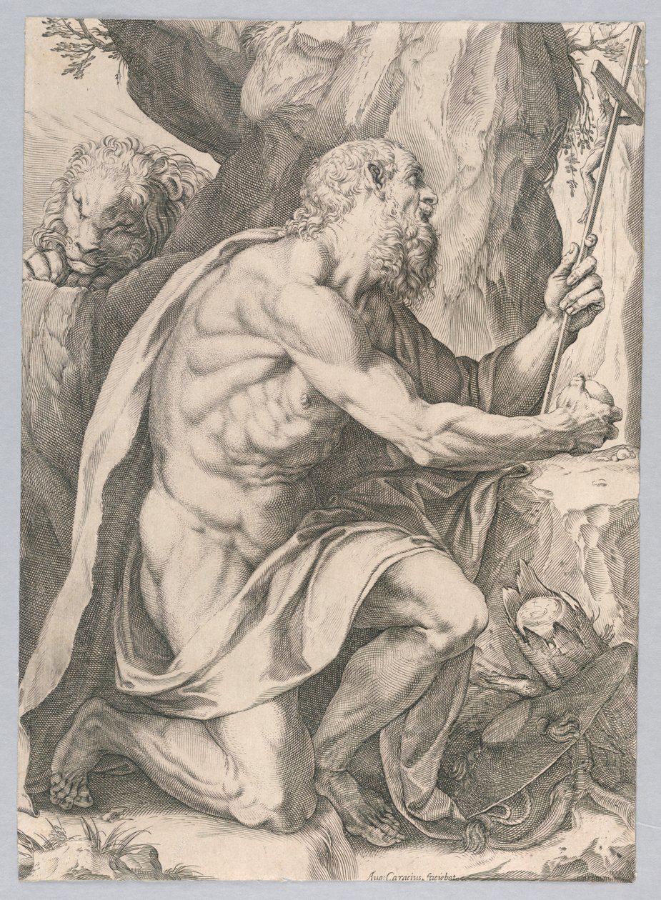 Sint Hiëronymus door Agostino Carracci