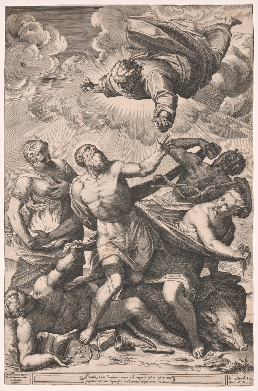 De verzoeking van Sint Antonius door Agostino Carracci
