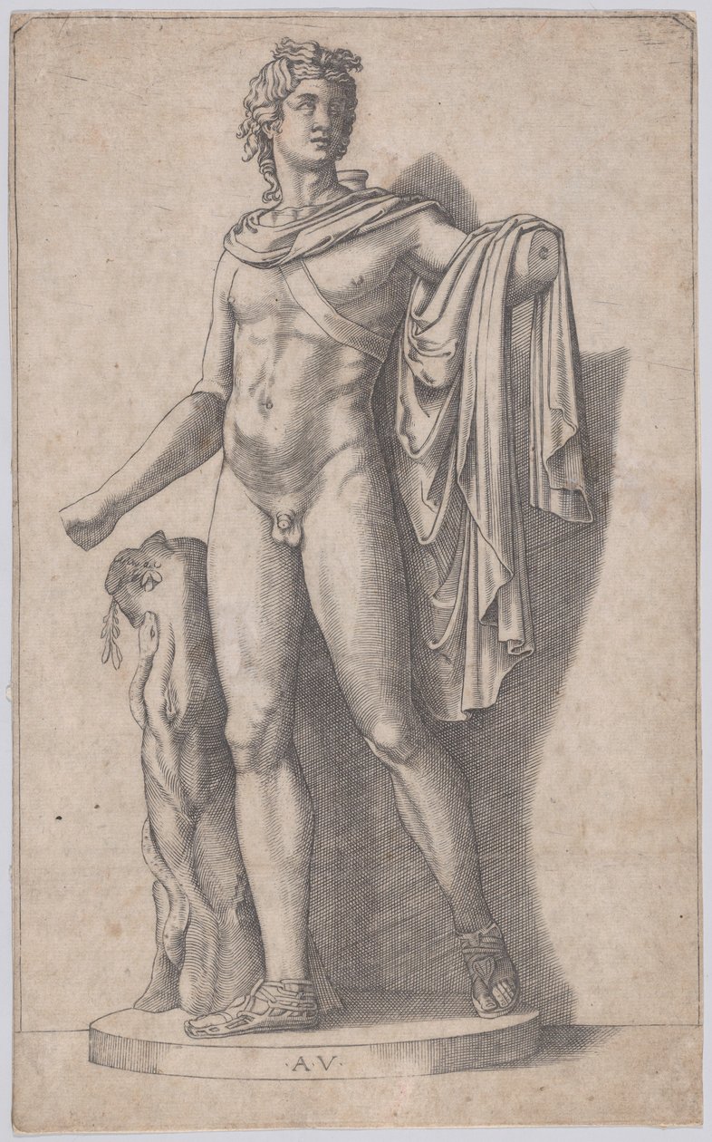 Apollo, ca. 1514-1536 door Agostino Veneziano