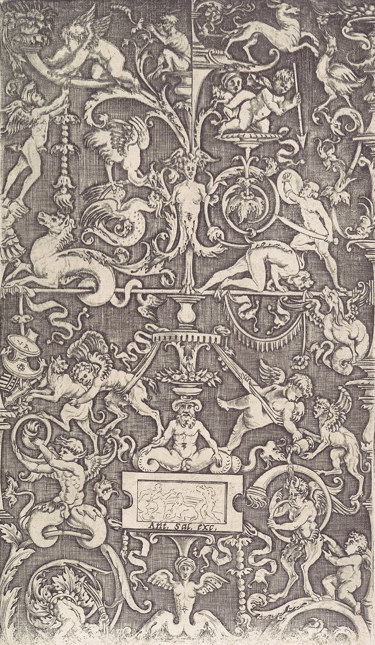 Ornamentpaneel door Agostino Veneziano