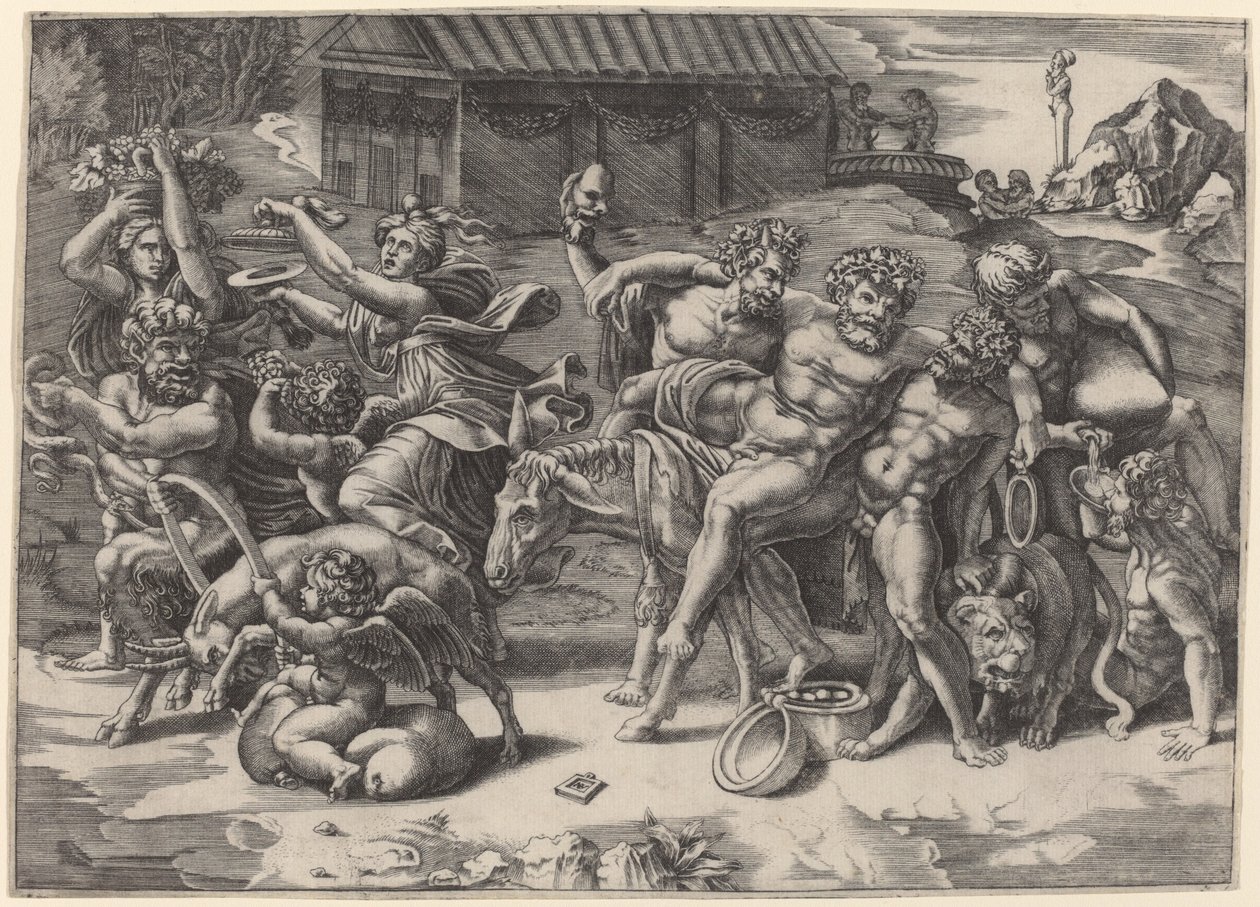 De mars van Silenus door Agostino dei Musi