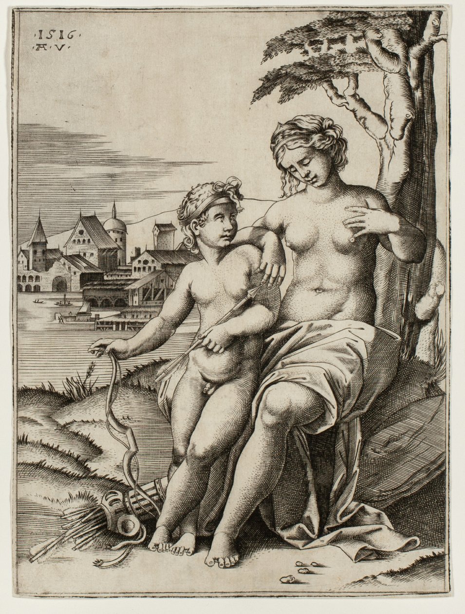 Venus gewond door Cupido