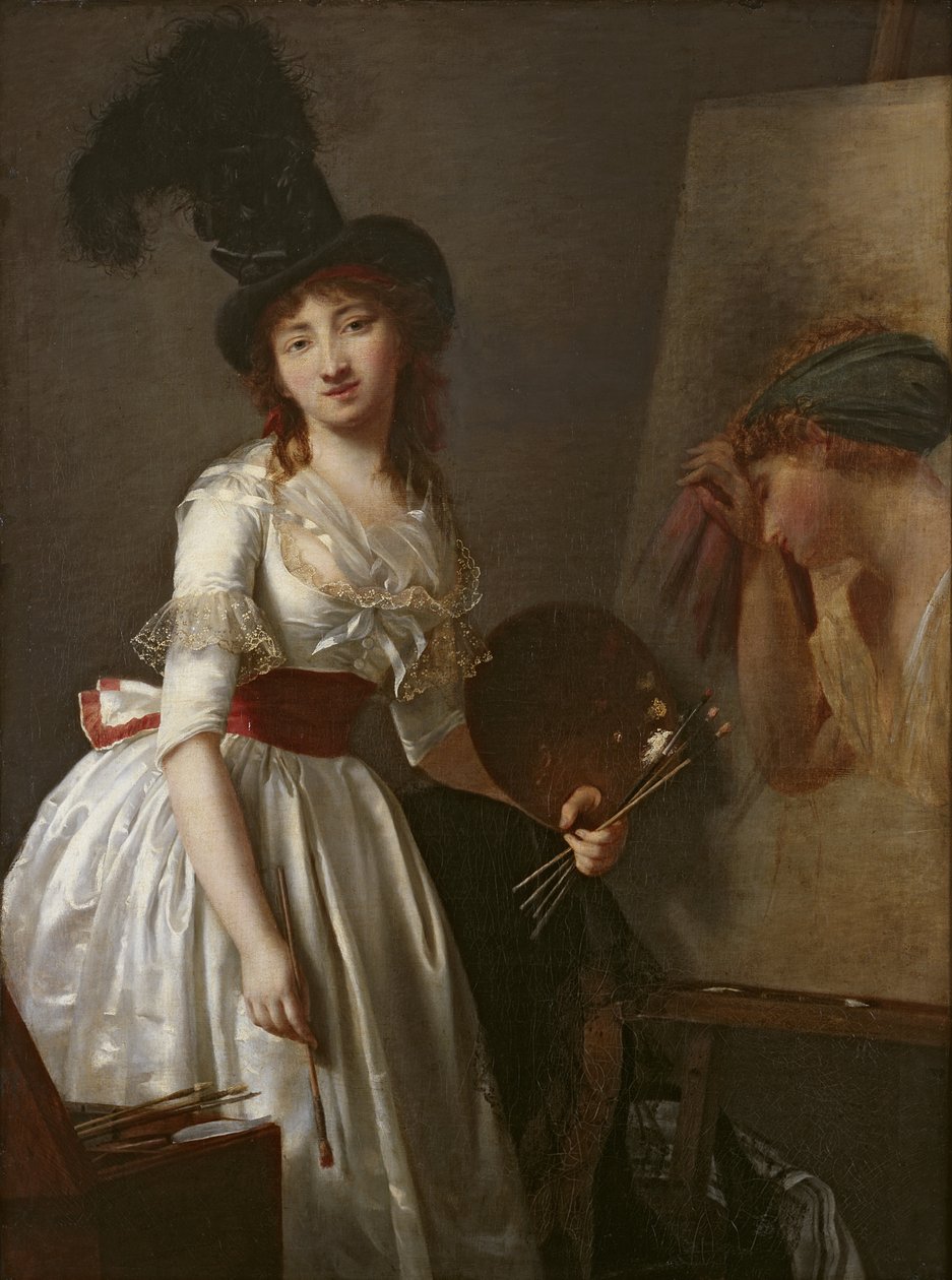 Portret van een vrouwelijke schilder, leerling van David door Aimee Duvivier