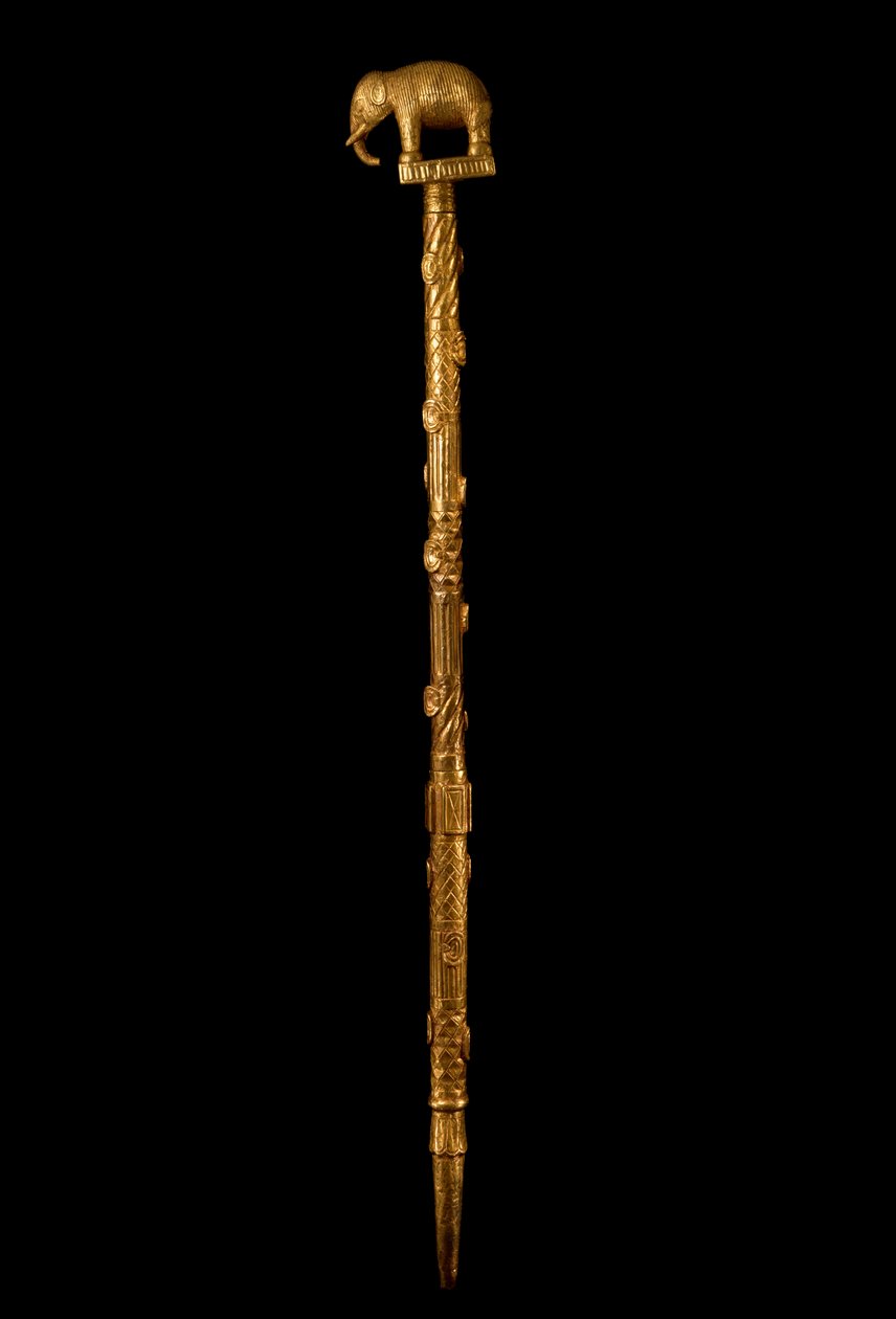 Taalstaf met olifanttop, Ghana, ca. 1890 door Akan School