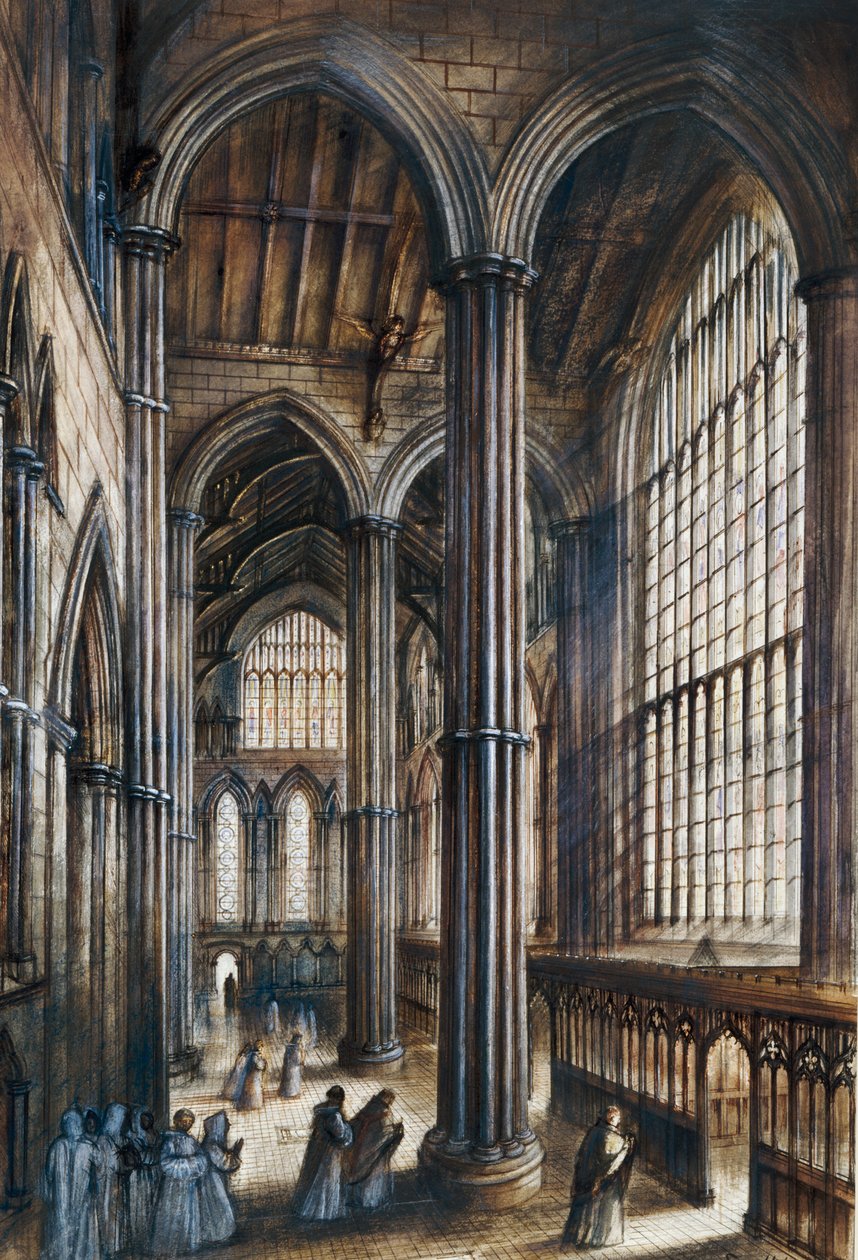 Fountains Abbey, 12e eeuw, ca. 1960s door Alan Ernest Sorrell