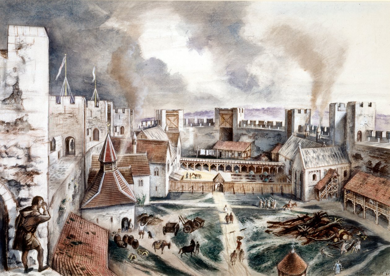 Framlingham Castle, 13e eeuw, c. 1960s door Alan Ernest Sorrell