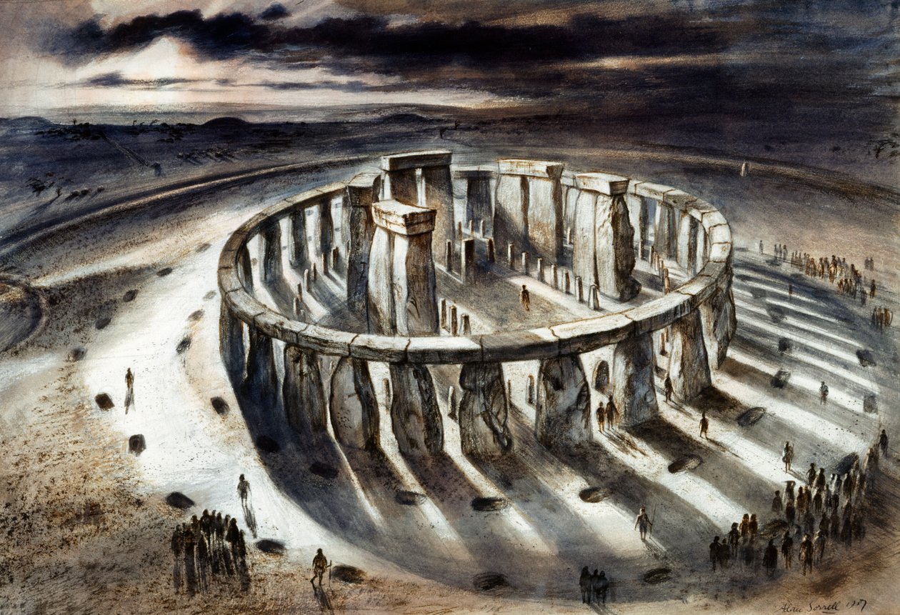 Stonehenge 1000 v.Chr., ca. 1960s door Alan Ernest Sorrell