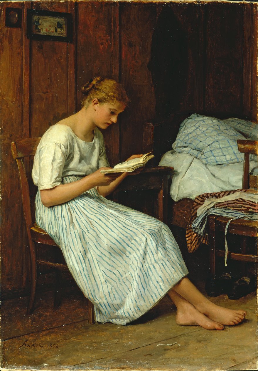 Een Gotthelf lezer door Albert Anker