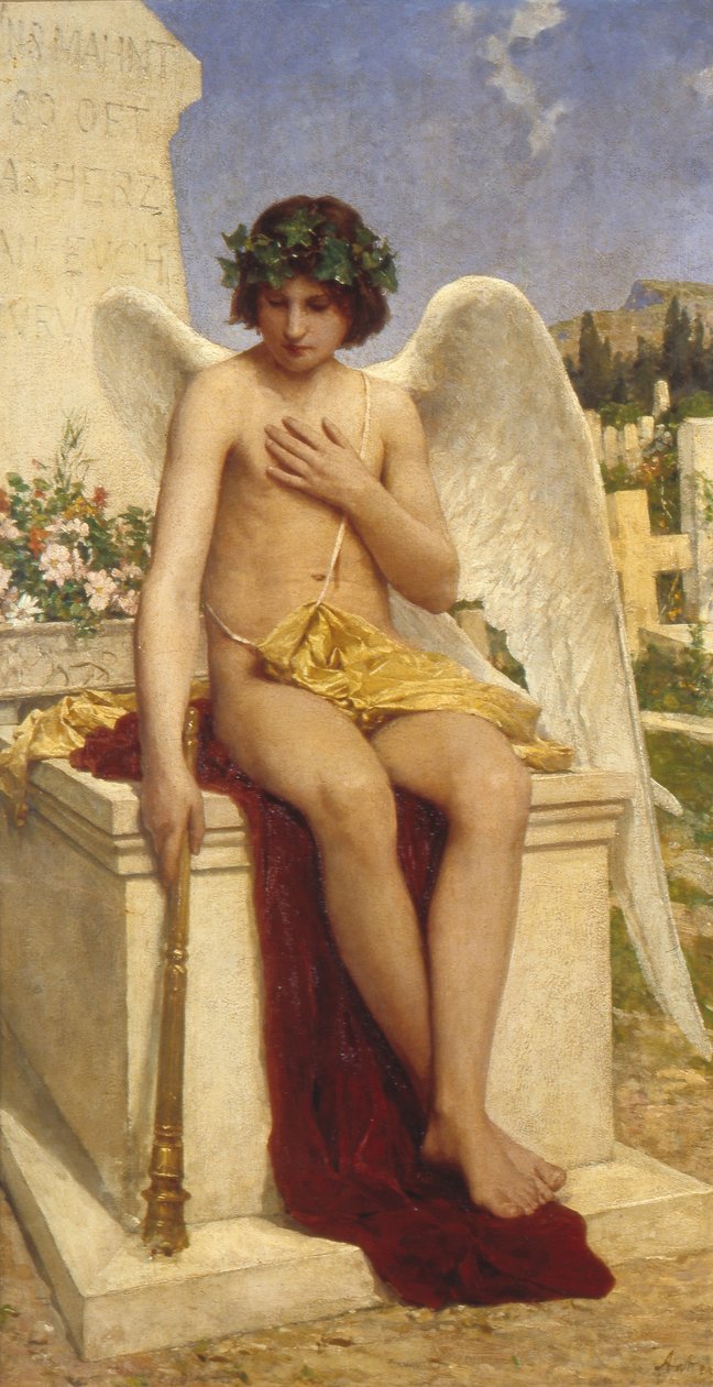 De Genius van de Dood door Albert Anker
