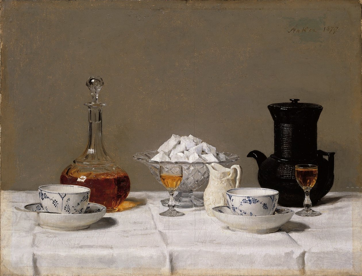 Stilleven met koffie door Albert Anker