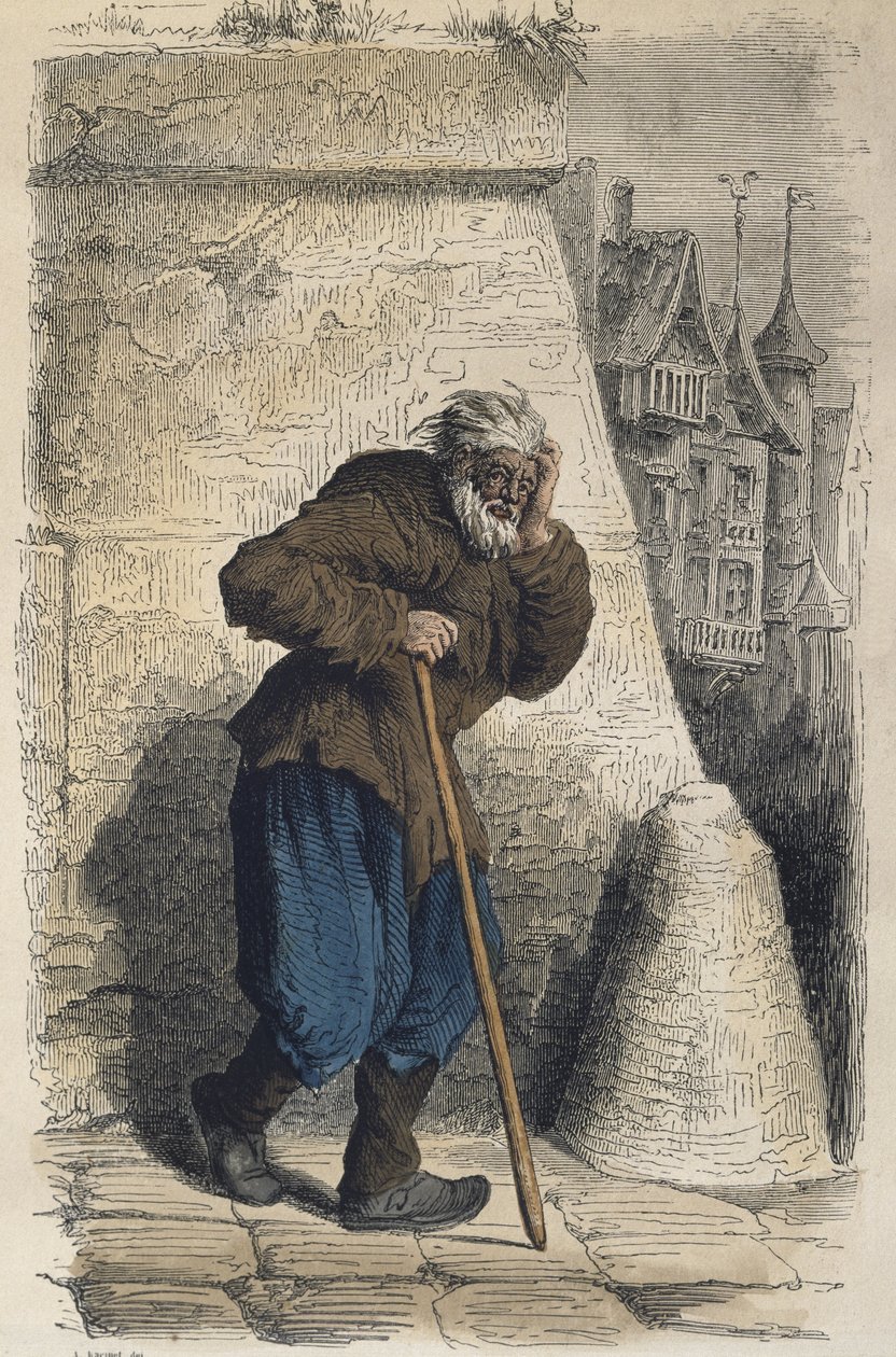 Bedelaar, naar Jacques Callot gegraveerd door Adrien Lavieille door Albert Charles August Racinet