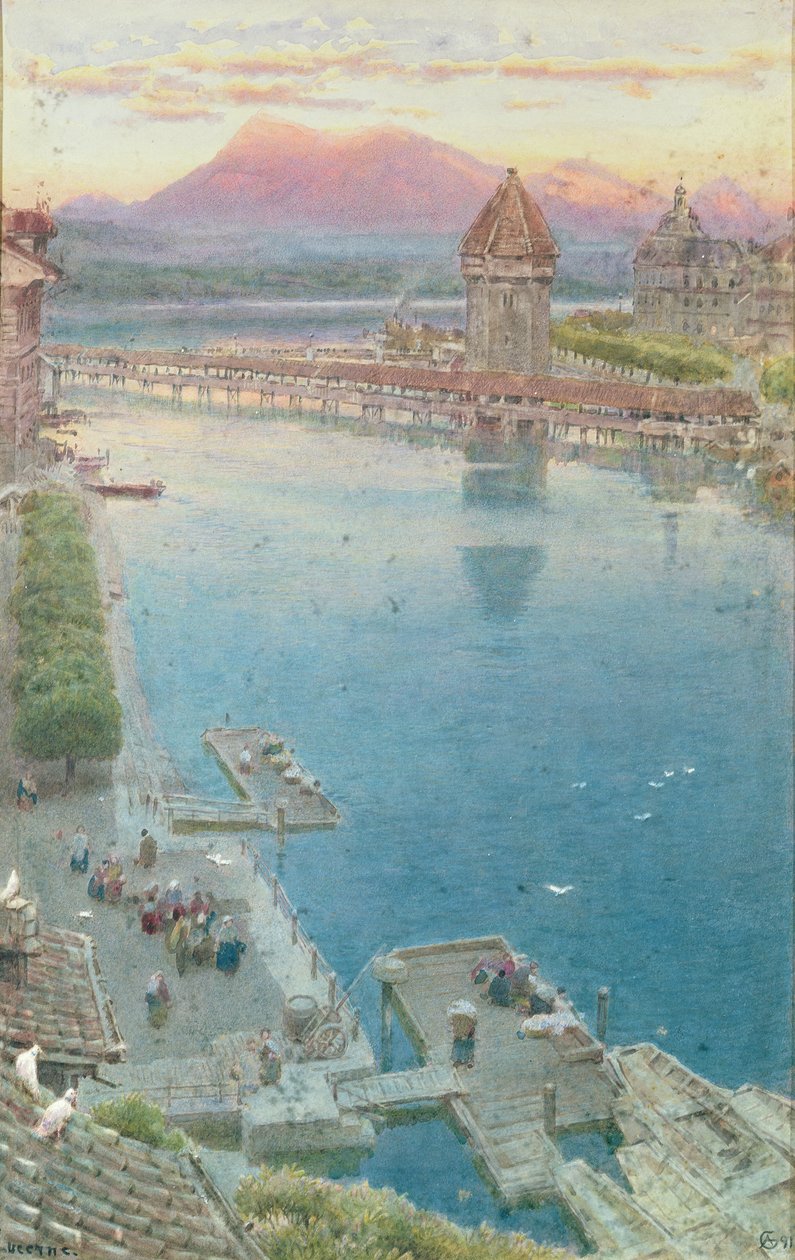 Luzern door Albert Goodwin