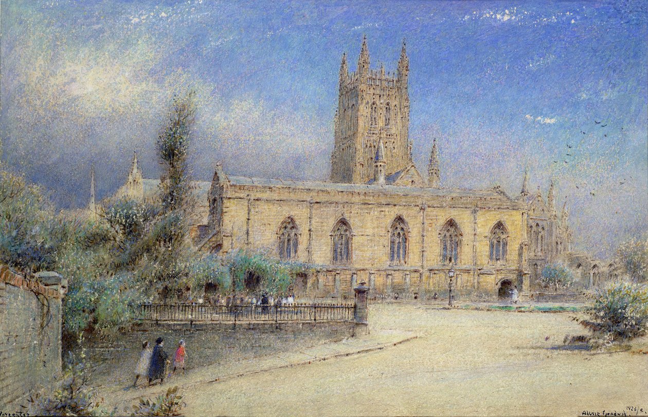 Kathedraal van Worcester door Albert Goodwin