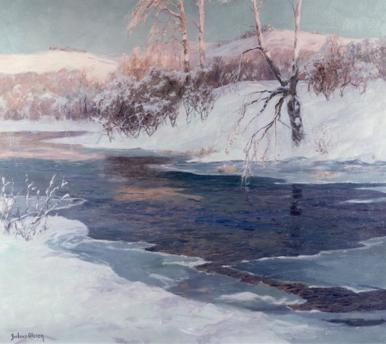Sneeuwscène door Albert Julius Olsson